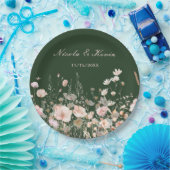 ワイルドフラワー春赤面ピンク結婚フローラ ペーパープレート (パーティー)