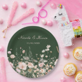 ワイルドフラワー春赤面ピンク結婚フローラ ペーパープレート (パーティー)