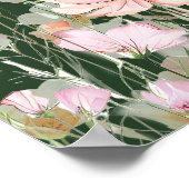 ワイルドフラワー春赤面ピンク結婚フローラ ポスター (角)