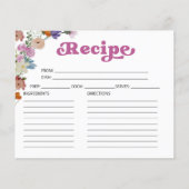 ワイルドフラワー書道ブライダルシャワーレシピカード (正面)