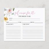 ワイルドフラワー書道ブライダルシャワーレシピカード (正面)