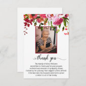 ワイルドフラワー書道写真葬式 サンキューカード (正面/裏面)