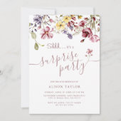 ワイルドフラワー書道誕生日サプライズパーティー 招待状 (正面)