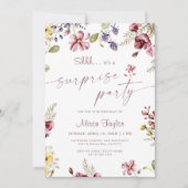ワイルドフラワー書道誕生日サプライズパーティー 招待状 (正面)
