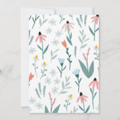 ワイルドフラワー最初の誕生日 – 垂直 招待状 (裏面)