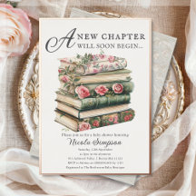 ワイルドフラワー本をテーマにした赤ちゃんシャワーフォイル招待状