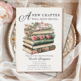 ワイルドフラワー本をテーマにした赤ちゃんシャワーフォイル招待状 箔招待状