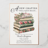 ワイルドフラワー本をテーマにした赤ちゃんシャワーフォイル招待状 箔招待状 (正面)