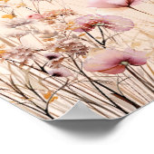 ワイルドフラワー桃のアーチ赤ちゃんシャワーへようこそ ポスター (角)