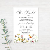 ワイルドフラワー植物体落ち着きウェディングレセプション 招待状