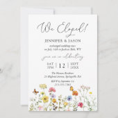 ワイルドフラワー植物体落ち着きウェディングレセプション 招待状 (正面)