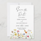 ワイルドフラワー植物性カラフルフローラ日付を保存 セーブザデート (正面)