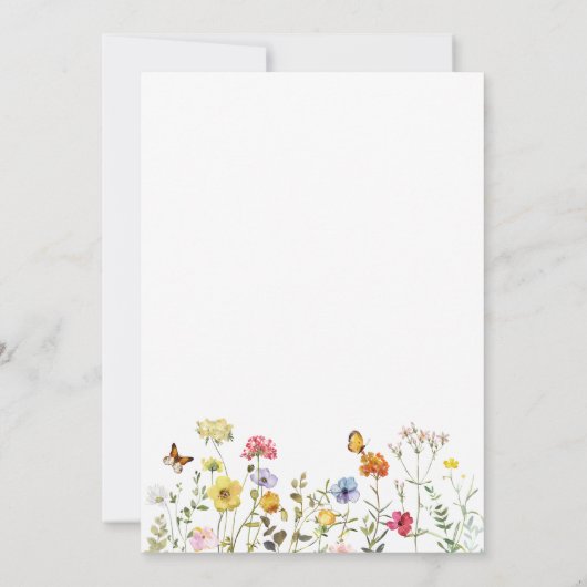 ワイルドフラワー植物性カラフルフローラ日付を保存 セーブザデート (裏面)