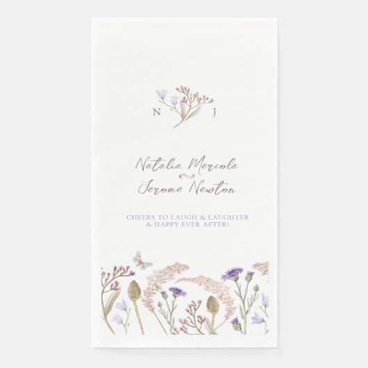 ワイルドフラワー植物水彩秋の結婚式 (正面)