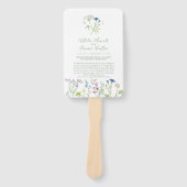 ワイルドフラワー植物水彩結婚式プログラム ハンドファン (正面)