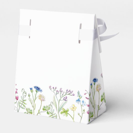 ワイルドフラワー植物青結婚水色 フェイバーボックス (裏面サイド)