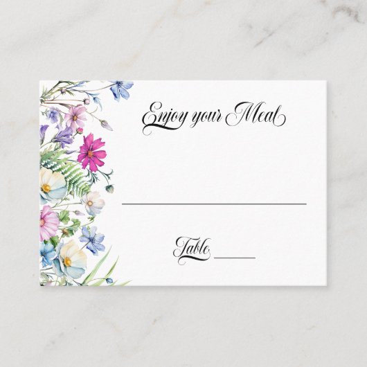 ワイルドフラワー楽しむガーデン結婚ズ プレイスカード (正面)