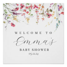 ワイルドフラワー歓迎サイン、ワイルドフラワーのポスターのタップ