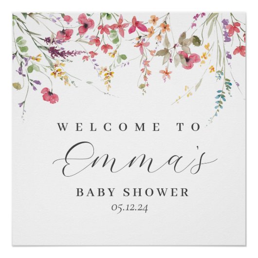 ワイルドフラワー歓迎サイン、ワイルドフラワーのポスターのタップ ポスター (正面)