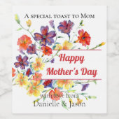 ワイルドフラワー母カラフルの日ワインラベル ワインラベル (シングルラベル)