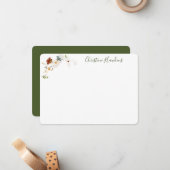 ワイルドフラワー水カラーかわいらしフローラパーソナライズされたN ノートカード (正面/裏面インサイチュ)