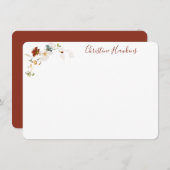 ワイルドフラワー水彩かわいらしフローラパーソナライズされた ノートカード (正面/裏面)