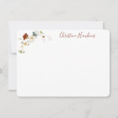 ワイルドフラワー水彩かわいらしフローラパーソナライズされた ノートカード (正面)