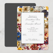  ワイルドフラワー水彩ウェディング招待状 招待状 (正面/裏面)