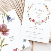 ワイルドフラワー水彩スクリプト招待状 招待状