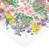 ワイルドフラワー水彩テーブルランナー ロングテーブルランナー (コーナー)