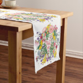 ワイルドフラワー水彩テーブルランナー ロングテーブルランナー (インサイチュ)