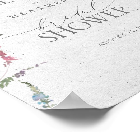 ワイルドフラワー水彩フローラシャワーへようこそ ポスター (角)