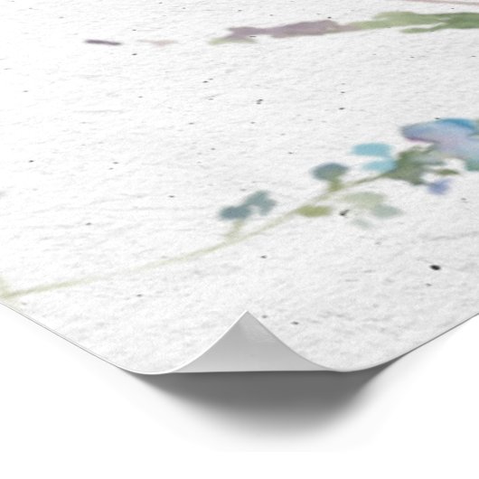 ワイルドフラワー水彩フローラシャワー歓迎ポスター ポスター (角)