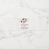 ワイルドフラワー水彩フローラ結婚書道 ペットボトルラベル (シングルラベル)