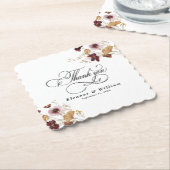 ワイルドフラワー水彩フローラ結婚書道 ペーパーコースター (アングル)