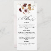 ワイルドフラワー水彩フローラ結婚書道 メニュー (正面/裏面)