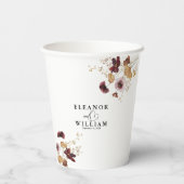 ワイルドフラワー水彩フローラ結婚書道 紙コップ (裏面)