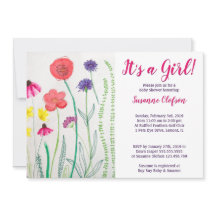 ワイルドフラワー水彩ベビーシャワー