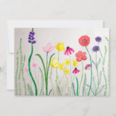 ワイルドフラワー水彩ベビーシャワー 招待状 (裏面)