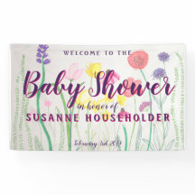 ワイルドフラワー水彩ベビーシャワー