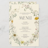 ワイルドフラワー水彩夏秋メニュー (正面/裏面)
