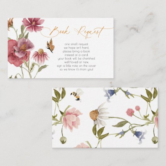 ワイルドフラワー水彩少女ブックリクエストのエンクロージャ エンクロージャーカード (正面/裏面)