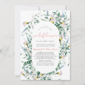 ワイルドフラワー水彩少女ベビーシャワーbyメール 招待状 (正面)