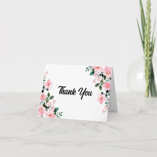 ワイルドフラワー水彩感謝カード カード (正面)