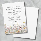 ワイルドフラワー水彩植物性フローラ結婚ズ 招待状