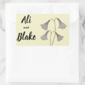 ワイルドフラワー水彩植物花 長方形シール (バッグ)