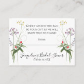 ワイルドフラワー水彩花と蜂のディスプレイシャワー エンクロージャーカード (裏面)