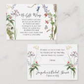 ワイルドフラワー水彩花と蜂のディスプレイシャワー エンクロージャーカード (正面/裏面)