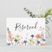 ワイルドフラワー水彩花柄 予約サイン 招待状 (スタンド正面)