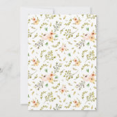 ワイルドフラワー水彩 ゴールドカリグラフィー ベビーシャワー 招待状 (裏面)